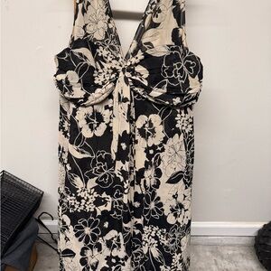 Metaphor Black and Cream Floral Maxi Dress